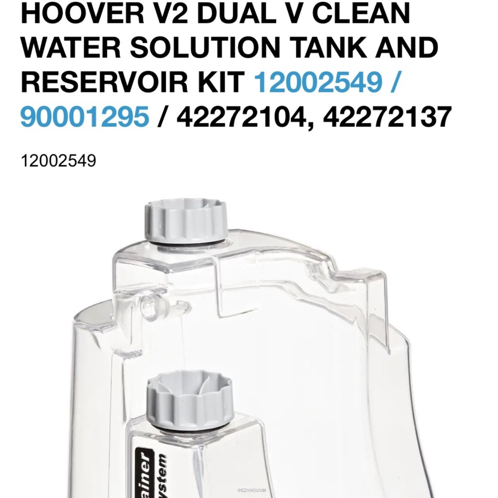 Hoover Water Solution Tank